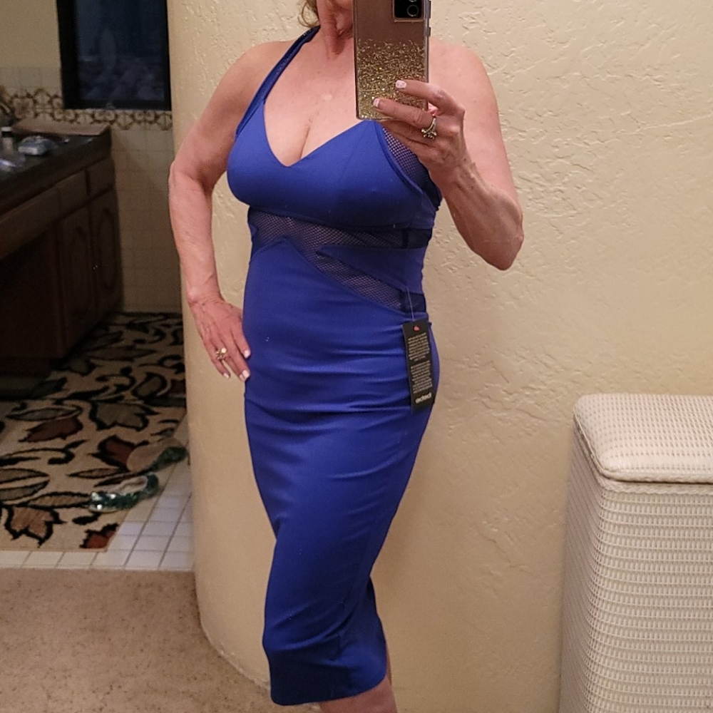 NEW with tags blue Bebe midi dress Medium